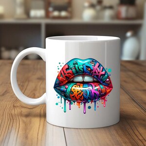 Graffiti Lips PNG Digital Download - Street Art Clipart, Cricut File, Urban T-Shirt Design, Art Gift, Vinyl Decal, Bold Decor, Printable Art image 6