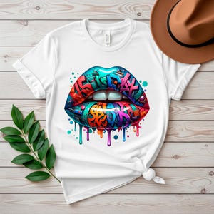 Graffiti Lips PNG Digital Download - Street Art Clipart, Cricut File, Urban T-Shirt Design, Art Gift, Vinyl Decal, Bold Decor, Printable Art image 3