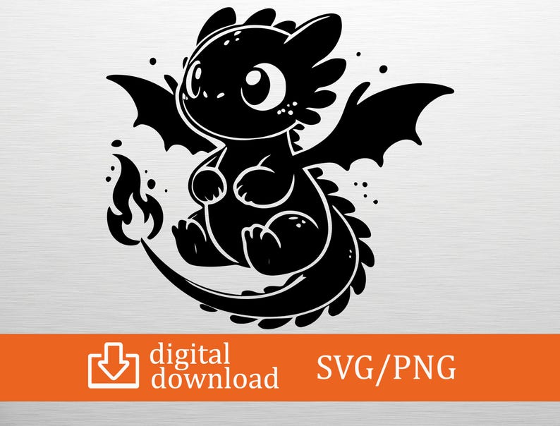 Cute Baby Dragon SVG PNG Digital Download - Kawaii Dragon Clipart ...