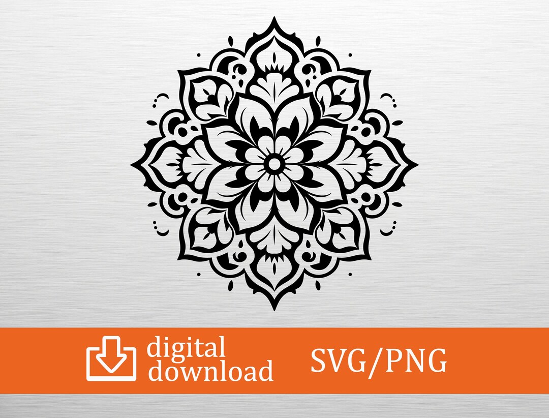 Mandala SVG Floral Lotus Cut File for Cricut Silhouette Boho Flower ...