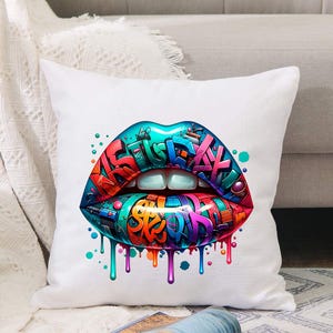 Graffiti Lips PNG Digital Download - Street Art Clipart, Cricut File, Urban T-Shirt Design, Art Gift, Vinyl Decal, Bold Decor, Printable Art image 5