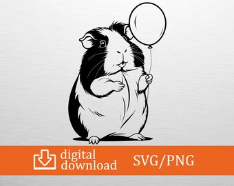 Guinea Pig SVG PNG Digital Download - Cute Pet Clipart, Cricut Craft File, T-Shirt Design, Kid Decor, Printable Art, Guinea Pig Gift