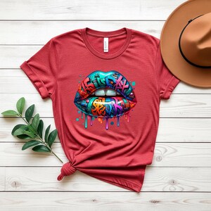 Graffiti Lips PNG Digital Download - Street Art Clipart, Cricut File, Urban T-Shirt Design, Art Gift, Vinyl Decal, Bold Decor, Printable Art image 4