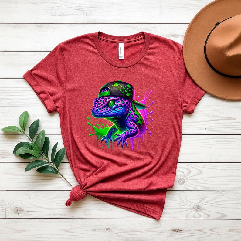 Colorful Lizard PNG Digital Download, Reptile Clipart, Cricut File, Urban T-Shirt Design, Pet Gift, Vinyl Decal, Street Art, Printable Decor image 4