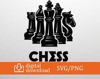 Chess SVG PNG Digital Download Chess Clipart, Cricut File, T-Shirt Design, Game Decor, Craft Cut, Printable Art, Chess Lover Gift, Vinyl Cut