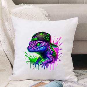 Colorful Lizard PNG Digital Download, Reptile Clipart, Cricut File, Urban T-Shirt Design, Pet Gift, Vinyl Decal, Street Art, Printable Decor image 5