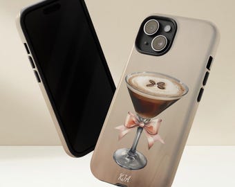 Espresso Martini iPhone Case | Aesthetic Coquette Design | Stylish Tough Cases | Personalized Gifts | Gift for Her | Customizable Gift