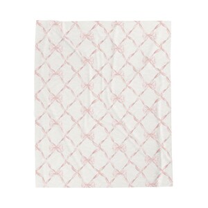 Coquette Blanket, Bow Blanket, Pink Ribbons, Velveteen Plush Blanket, Cozy Home Decor, Baby Shower Gift, Soft Throw Blanket, Gift for Her image 3