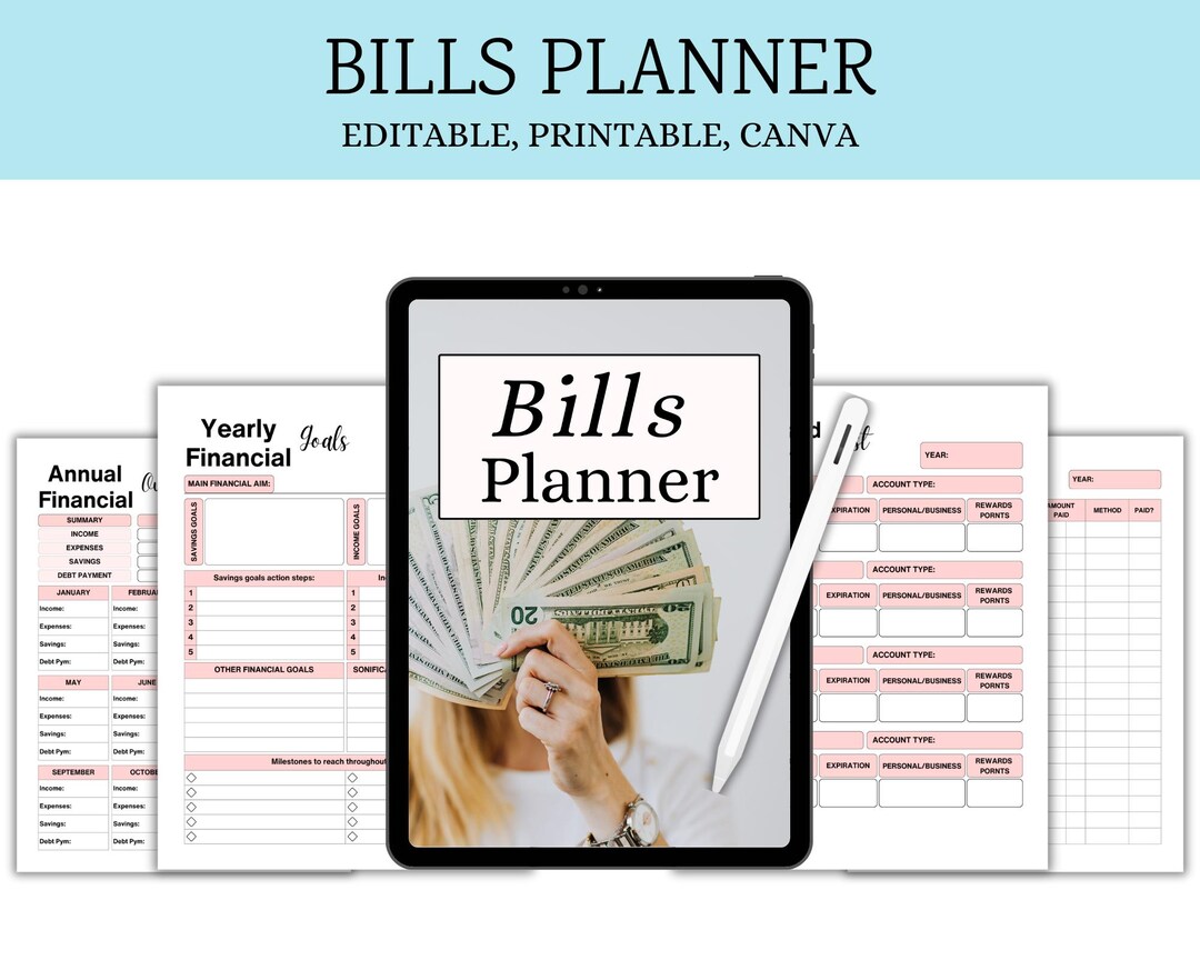 Bill Planner for Managing Household & Personal Expenses - Track Monthly ...