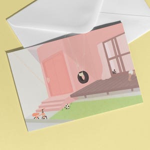 Sanfter Nachmittag - Postkarte mit Briefumschlag, Illustration