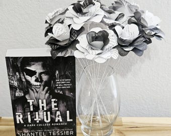 The Ritual Book Page Paper Flowers, Handmade, Reader Gift, Teacher, Graduation, Baby Shower, Wedding, Anniversary, Engagement