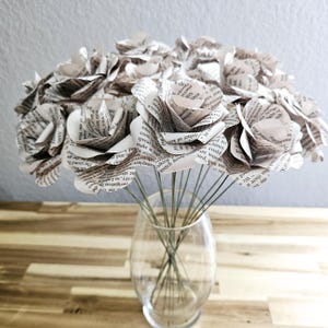 Custom Book Page Roses, Book Lover Gift, Book Flowers, Paper Flowers ...