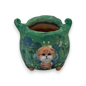 Handgjord Bee Cat Keramikplanter – Nyckfull Suckulentkruka