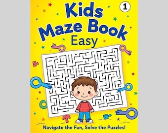Maze Book (PDF) 50 Pages Including Solution Printable Book Easy Level - 1