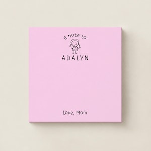Personalized Lunchbox Sticky Notes: Custom Dear Child Notepad for School