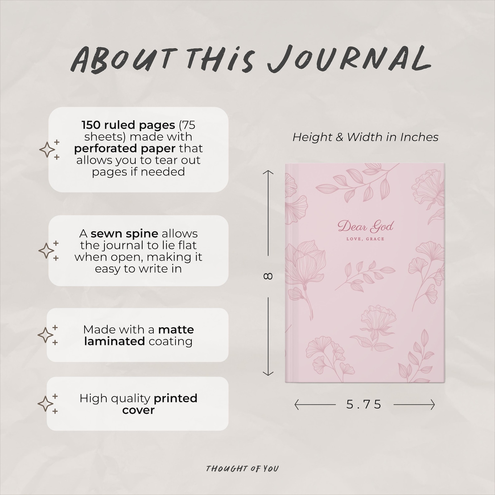 Dear God Prayer Journal or Bible Study Notebook: Personalized Christian ...