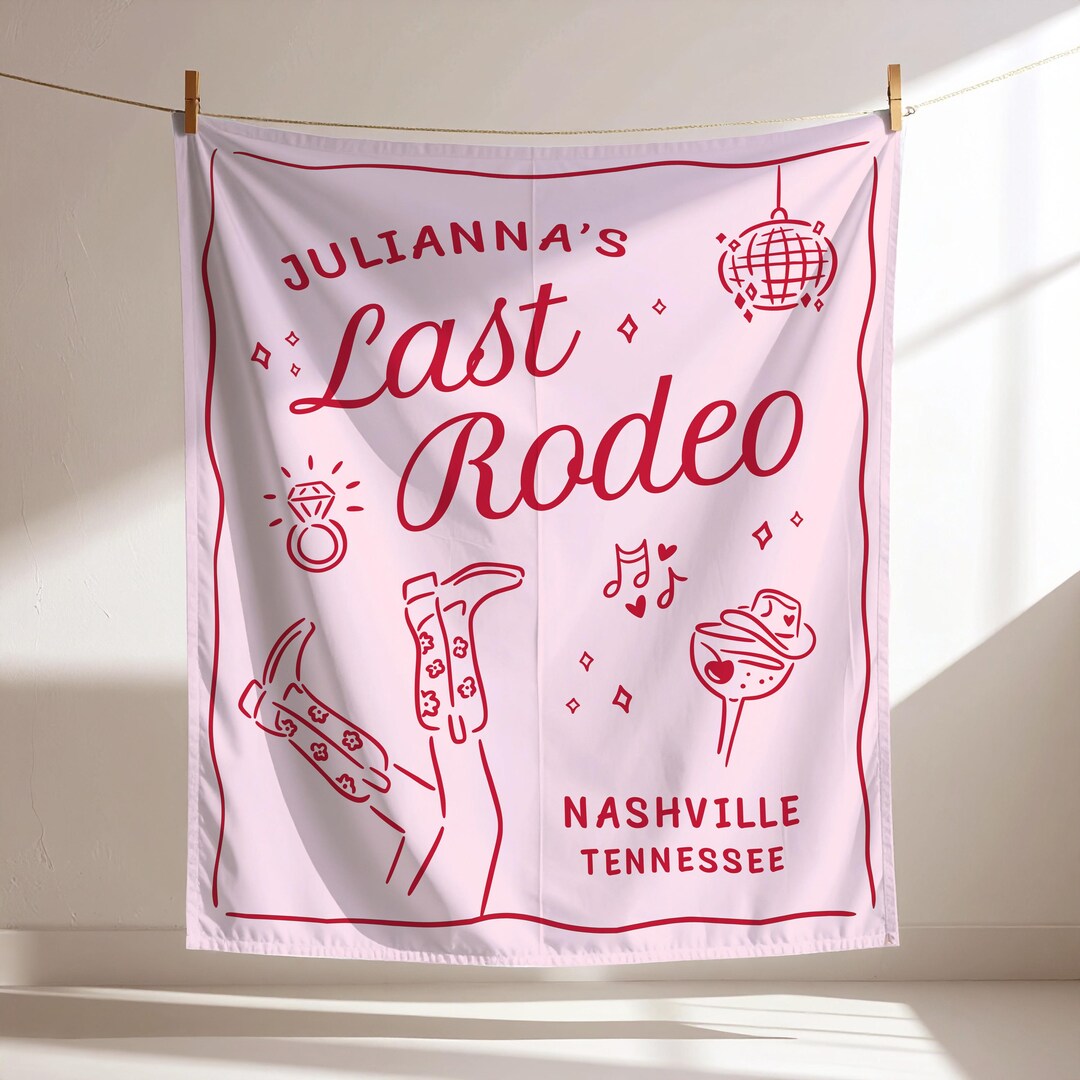 Last Rodeo Bachelorette Party Sign: Fabric Banner for Cowgirl Bach - Etsy