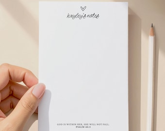 Custom Name Sticky Notes: Christian Bible Verse Notepad
