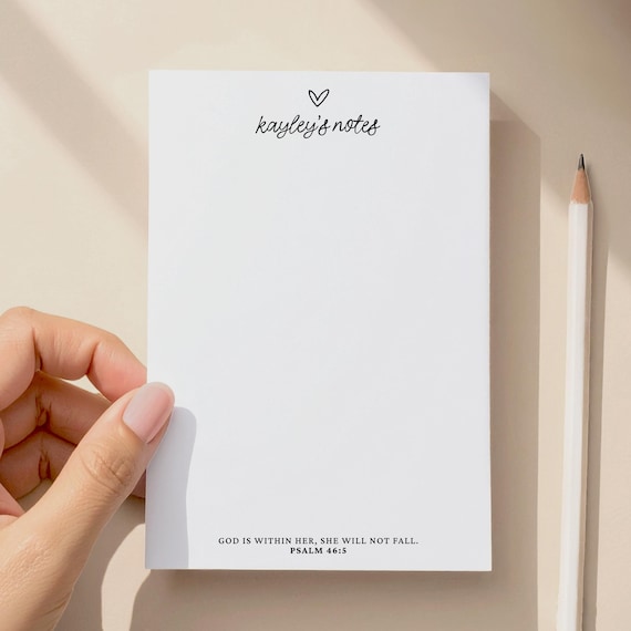 Custom Name Sticky Notes: Christian Bible Verse Notepad