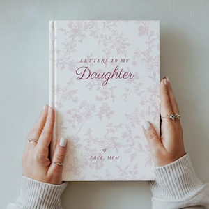 Letters to My Daughter Journal, Personalized Name Memory Book, Custom French Toile Keepsake Notebook, Baby Girl Shower Gift for New Mom image 1