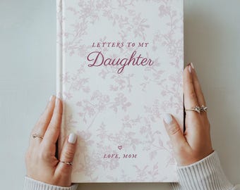 Letters to My Daughter Journal, Personalized Name Memory Book, Custom French Toile Keepsake Notebook, Baby Girl Shower Gift for New Mom