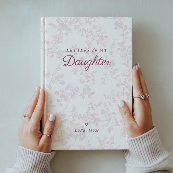 Letters to My Daughter Journal, Personalized Name Memory Book, Custom French Toile Keepsake Notebook, Baby Girl Shower Gift for New Mom