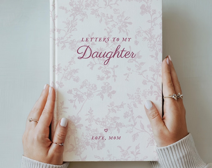 Letters to My Daughter Journal, Personalized Name Memory Book, Custom French Toile Keepsake Notebook, Baby Girl Shower Gift for New Mom