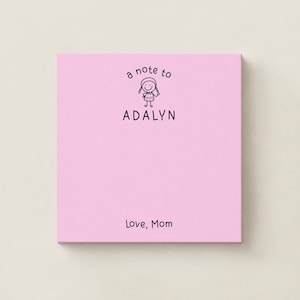 Personalized Lunchbox Sticky Notes: Custom Dear Child Notepad for School