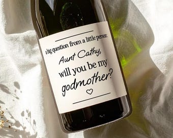 Will You Be My Godmother Proposal Wine Label
