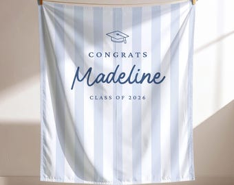 Custom Graduation Party Banner: Fabric Sign for Class of 2026 Party Decorations