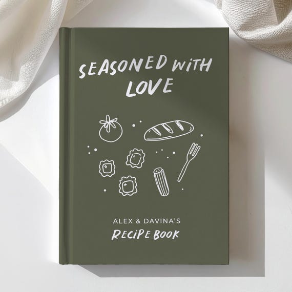 Personalized Couple's Recipe Book: Blank Hardcover Journal for Family Recipes