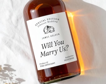 Officiant Proposal Whiskey Label, Personalized Wedding Officiant Gift for Him/Her, Custom Champagne/Wine Label for Wedding Ceremony Pastor