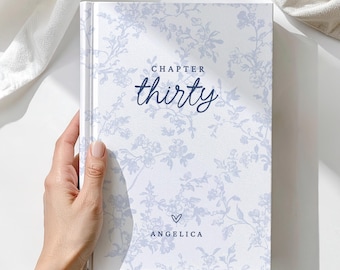 Diario del 30 cumpleaños: Cuaderno de tapa dura personalizado Toile de Jouy