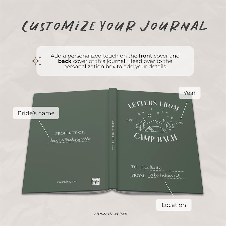 Libro de recuerdos para despedida de soltera, cartas para la novia, regalo y recuerdo de fiesta, cuaderno personalizado para novia, libro de visitas para despedida de soltera. imagen 4