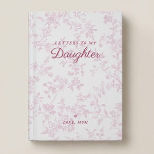 Letters to My Daughter Journal, Personalized Name Memory Book, Custom French Toile Keepsake Notebook, Baby Girl Shower Gift for New Mom