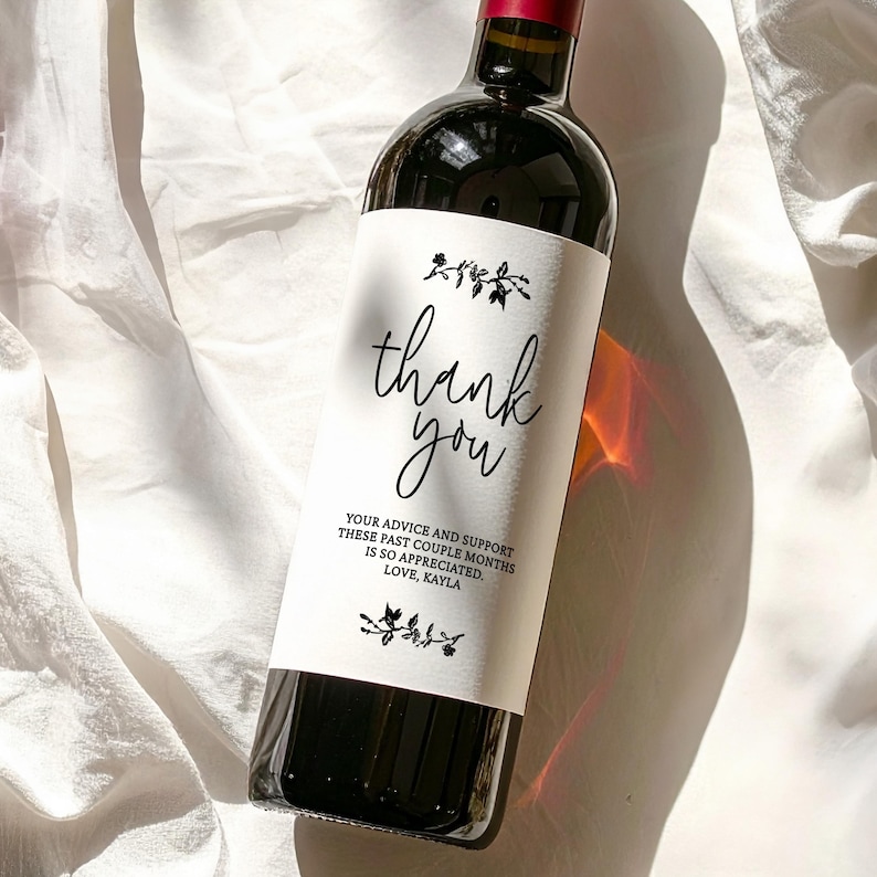 Personalized Thank You Wine Label: Appreciation Gift Sticker - Etsy