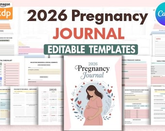 Diário da Gravidez 2026 Presente para Futura Mamãe