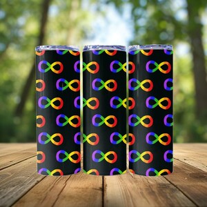 Autism Awareness Rainbow Infinity Tumbler Wrap: Autistic Pride PNG (Digital File)