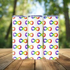 Autism Awareness Rainbow Infinity Tumbler Wrap: Autistic Pride PNG (Digital File)