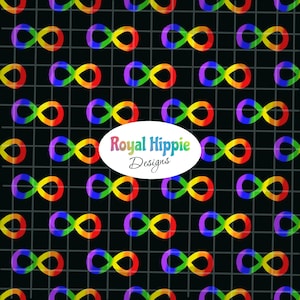 Autism Awareness Rainbow Infinity Symbol Seamless Pattern (Digital Download)