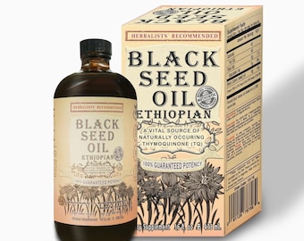Organic Ethiopian Black Seed Oil Cold Pressed Kalonji Oil,Pure Nigella Sativa Plant-Based Wellness Oil,Vegan & High TQ 3.4% Pure Ethiopian