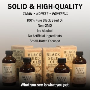Aceite de semilla negra etíope orgánico, aceite de Kalonji prensado en frío, aceite vegetal puro de Nigella sativa, vegano y con alto contenido de transgénicos, 3,4 % de pureza etíope. imagen 5