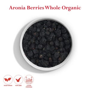 Organic Dried Aronia Berries 3oz | Whole Superfruit for Smoothies, Baking, Tea & Healthy Snacks