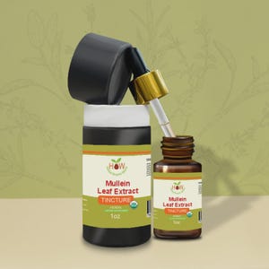 Organic Mullein Leaf Extract Tincture – Herbal Respiratory Support, Lung Wellness, Immune Drops – 30ml Natural Plant-Based Remedy