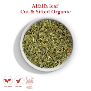 Organic Alfalfa Leaf Cut & Sifted | Rabbit Food, Livestock Forage, Herbal Crafting and Botanical Decor