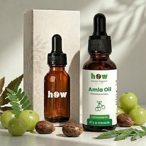 Aceite de amla 100 % puro prensado en frío para cabello y piel / Botella de vidrio ámbar de 28 ml con gotero
