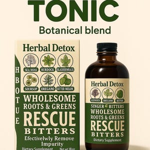 Wholesome Bitters | 8-Day Herbal Tonic | Botanical Blend with Sea Moss, Burdock, Bladderwrack & Soursop – 16oz