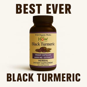 Black Turmeric 500mg Capsules - Natural Joint & Mind Wellness Support - Antioxidant Supplement - 30 Count Vegan