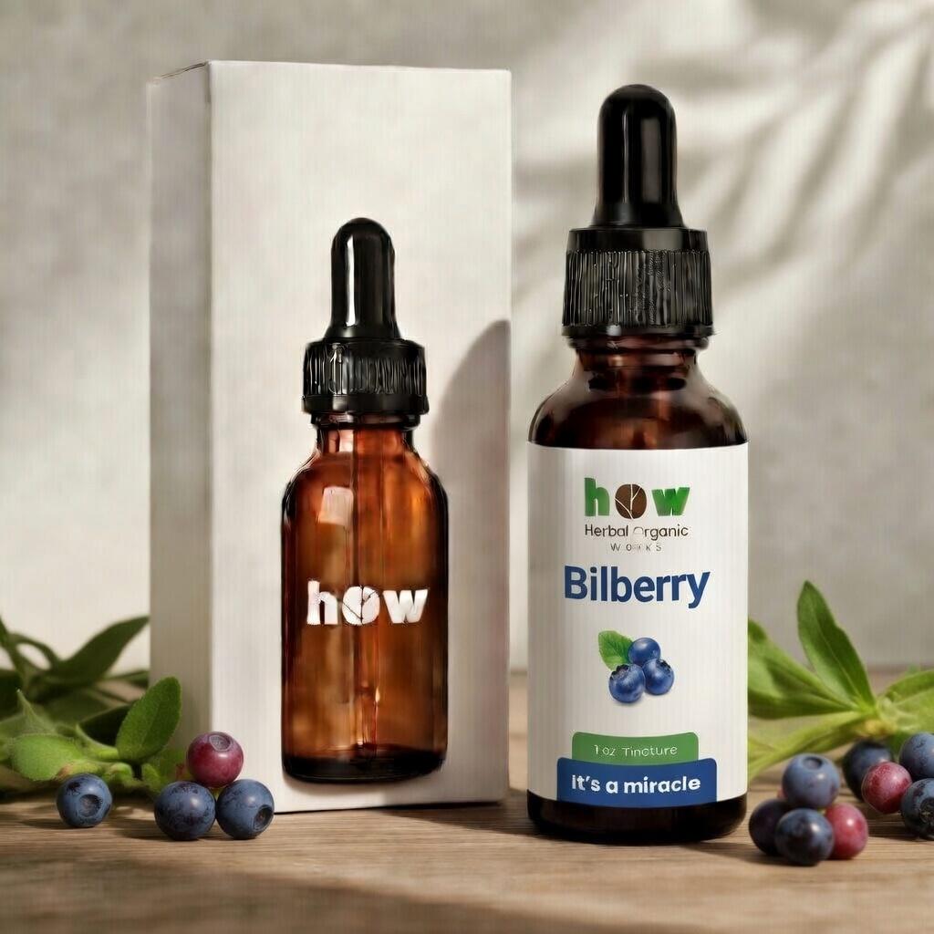 Organic Wild Bilberry Extract Liquid Drops for Eye Support (1oz Tincture Bottle)