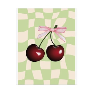 Chic Cherry Rolled Posters, Retro Home Decor, Wall Art Print, Cute Gift for Fruit Lovers, Easter Decorations, Kitchen Wall Art